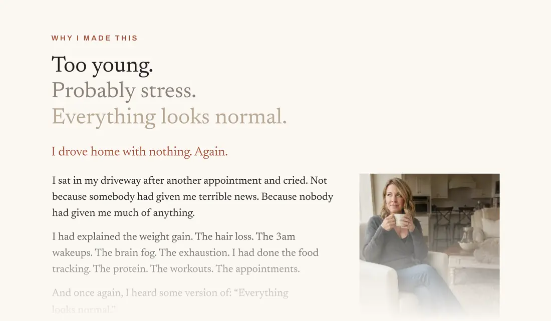 The top of the Truth Kit page titled Too young. Probably stress. Everything looks normal.